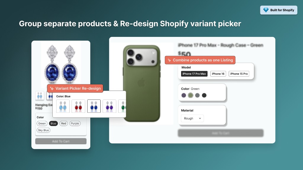 GROOPIE: Product variants app preview