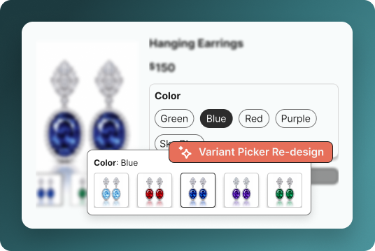 Variant Picker Re-design: button swatches and image swatches for color selection on a product page